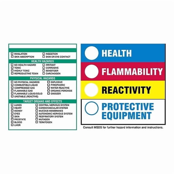 Brady Rectangle HMIG Target Label, Multicolor, Pk100 60335