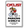 thumbnail image 1 of Cyclist Aluminum Sign Parking Aluminum Signs Bike Bicycle Bike Rider Riding Cycle | Indoor/Outdoor | 18" Tall, 1 of 1