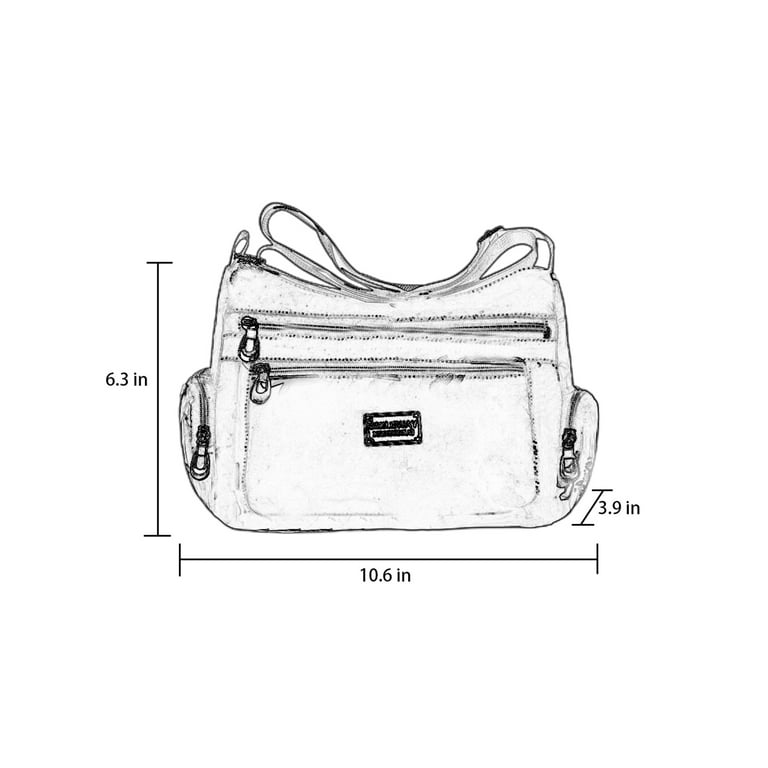 Fashnice Women Crossbody Bags Adjustable Strap Shoulder Bag Large Capacity  Nylon Handbag Multi Pockets Ladies Waterproof Designer Purse Zipper Red