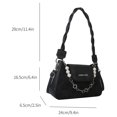 thumbnail image 3 of Bolso vagabundo de moda para mujer de mujer con decoración de cadena de perlas para regalo (negro), 3 of 9