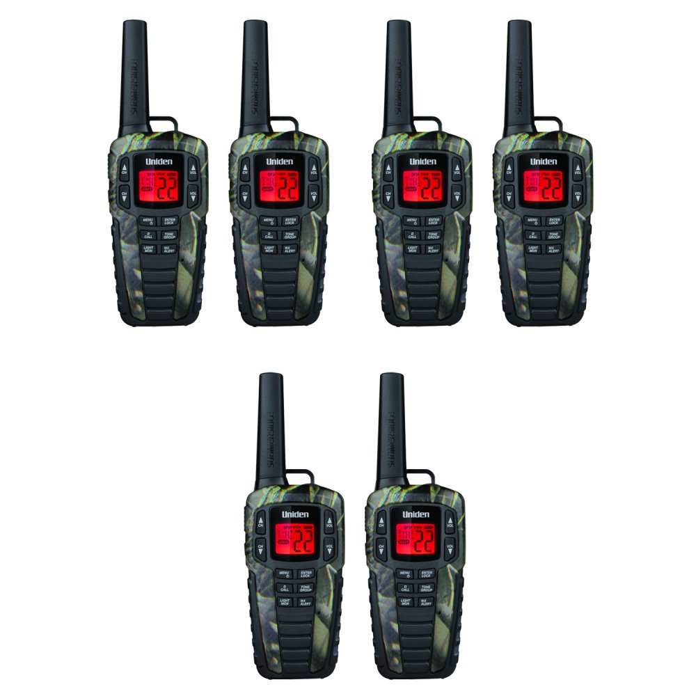6 Pack Uniden SX3772CKHSM 37Mile 2Way FRS/GMRS Radios (Camo