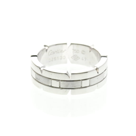 Pre-Owned Cartier Tank Française Ring White Gold (18K) Fashion No Stone Band Ring Silver