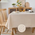 thumbnail image 1 of NLMUVW Champagne Linen Tablecloth 6ft, Rustic Table Cloth Rectangular Textured Dining Table Cover for Kitchen Party Decorative, 54 X 78 Inch, 1 of 13