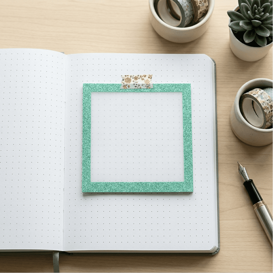 NLWF Glitter Translucent Sparkle Self-Adhesive Sticky Notes, Green