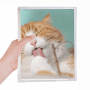 Yellow Stripes Cat Pet Animal Lick Notebook Loose Diary Refillable Journal Stationery