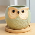 thumbnail image 2 of Succulent Plant Plant Pots Bamboo Tray Ceramic Crafts Plants Not Included Ornament Home Decoration 180g Urns, 2 of 11