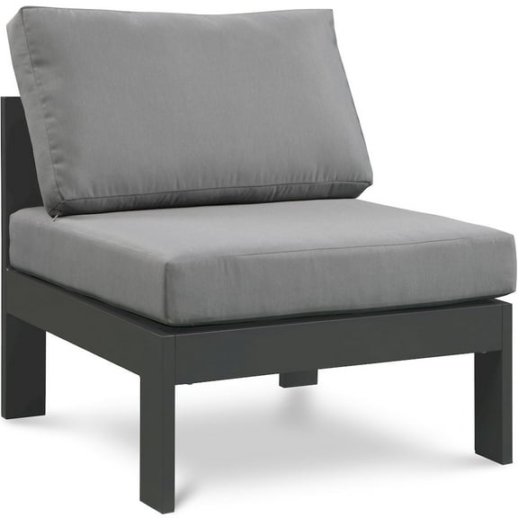 Meridian Furniture Nizuc Grey Outdoor Patio Armless Chair