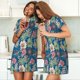 thumbnail image 4 of Easygdp Colorful Flowers Camisón de manga corta para mujer, informal, estampado, 4 of 6