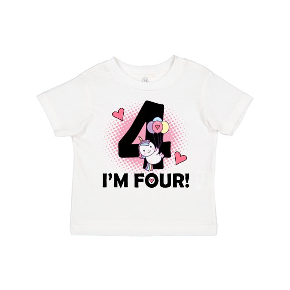 Inktastic 4th Birthday Unicorn 4 Year Old Girl Girls Toddler T-Shirt