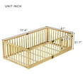 thumbnail image 7 of Miniyam Wooden Twin Size Floor Bed for Kids with Door, High Safety Fence, Oak, 7 of 7