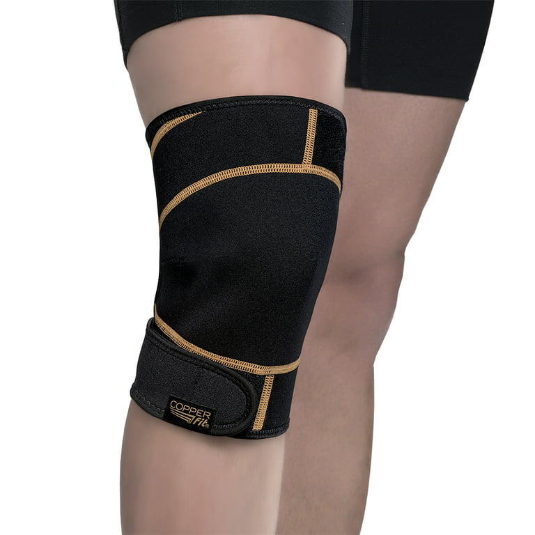 Copper Fit® Rapid Relief Knee Compression Wrap Brace with Hot and Cold  Therapy, Adjustable, Black 