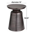 thumbnail image 3 of DecMode 15" x 19" Copper Metal Accent Table with Bell Shaped Base, 1-Piece, 3 of 11