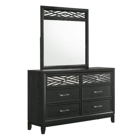 New Classic Furniture Obsidian 6-Drawer Solid Wood Dresser in Black