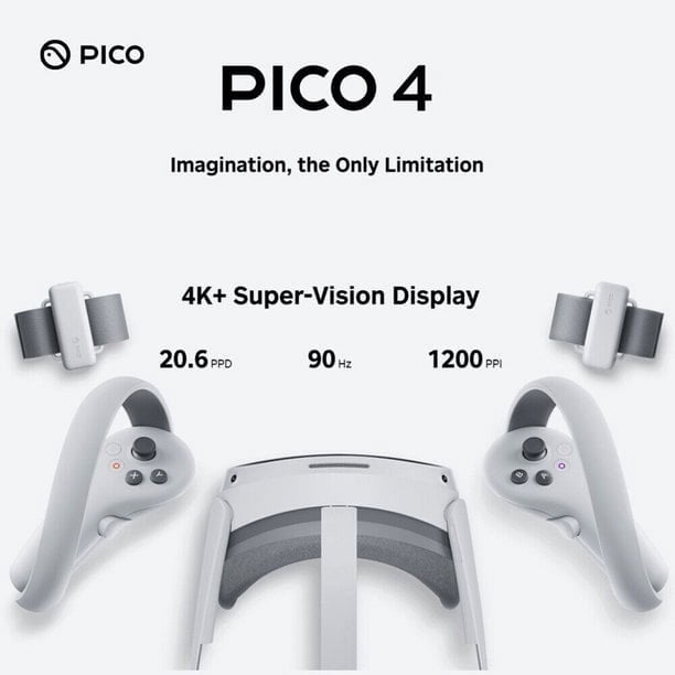 Pico 4 Lightweight VR Headset with 4K+ Resolution, 256GB/8GB, All