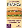 BOCA Original Vegan Chik'n Veggie Patties with Non-GMO Soy, 4 ct Box