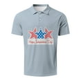 thumbnail image 3 of VBARHMQRT Rugby Chandail pour Homme Été Quotidien Col Rond Manches Courtes T-Shirt à Boutons à Manches Courtes de Plein Air pour Homme Fête de l'Indépendance Bleu, 3 of 4