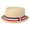 beige, variant on Unisex Tri Color Ribbon Straw Rolled Brim Fedora: Vintage Summer Sun Hat for Beach Daily Party