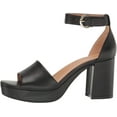 thumbnail image 2 of Naturalizer Womens Pearlyn Platform Sandal Black Leather 8.5M, 2 of 5
