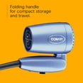 thumbnail image 4 of Travel Hair Dryer with Dual Voltage, 1600W Compact Blow Folding Handle, Blue, 4 of 4