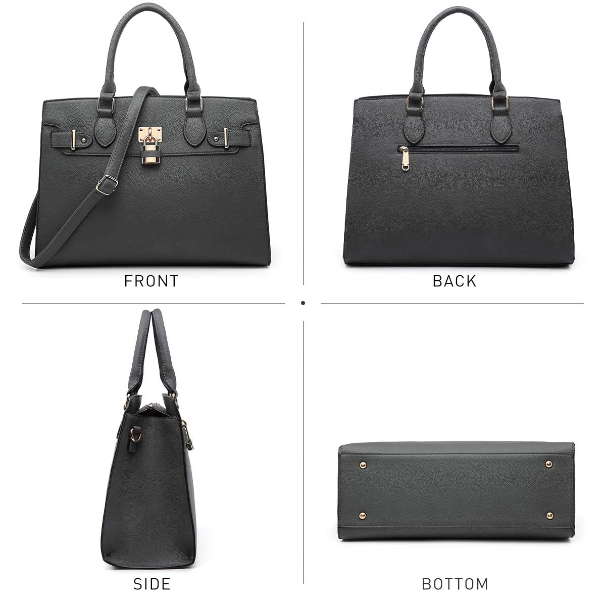 Dasein Women Handbags and Purses Ladies Shoulder Bag Top Handle Satchel Tote Work Bag with Matching Clutch
