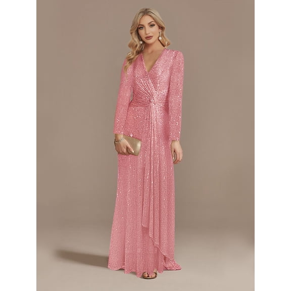 Wedding Dress Wedding Guest Dresses for Women Long-Sleeved V-Neck Fishtail Banquet Dress Women's Evening Dress Party Dress