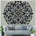 thumbnail image 4 of GOSMITH Clover Elegant Floral Flower Lucky Four-Leaf Clover Teal Grey White Wall Decoration Tapestry Painting, 4 of 6
