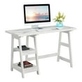 thumbnail image 3 of Convenience Concepts Designs2Go 30 in. Tall Trestle Desk w/ Shelves, White Faux Marble/White, Adult, 3 of 7