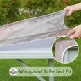 thumbnail image 6 of White Gray Red Marble Pattern Square Fitted Tablecloth with Elastic Edge,Square Table Cover,Washable Elastic Table Cover for Home Kitchen Party Decor 36"x36", 6 of 6