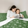 thumbnail image 5 of Homewish Christmas Snowflake 2pcs Bedding Comforter Set for Female Men,Xmas Festival Twin Comforter Sets,Green White Breathable Bedding Set,Lightweight Room Decor,Reversible, 5 of 8
