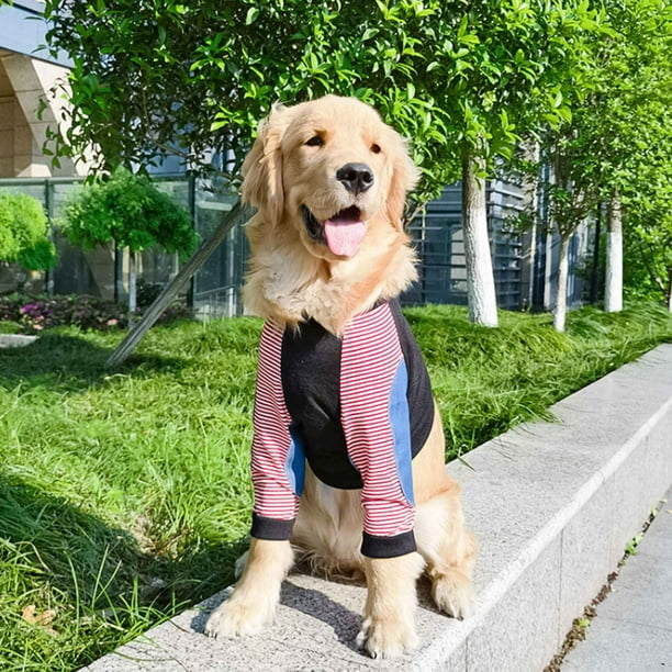 Dog Long Sleeve Striped Shirt Large Dog Red And White Striped Design Breathable Cute Fashionable Cotton Wearable Short T Shirt With Long Sleeves Dog Knee And Wound Walmart