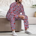 thumbnail image 7 of Disketp Strawberries Mens Pajama Set, Soft Warm Long Sleeve Sleepwear, Cozy Button-Down Pjs for Men-Medium, 7 of 7