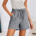 thumbnail image 3 of Wide Leg Shorts for Women Summer Lightweight Elastic High Waist Loose Fit Casual Shorts with Pockets, 3 of 6