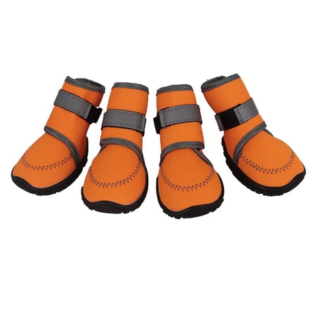 Golden Retriever Soft Keep Warm Beef Tendon Bottom Four-way stretch Snow Boots Water Proof Dog Shoes Pet Boots ORANGE XXL