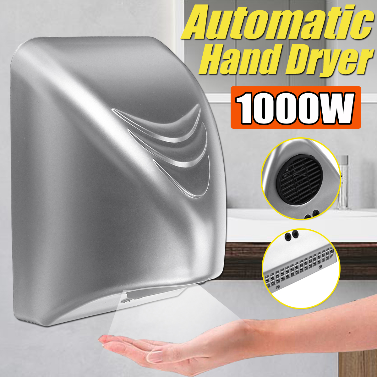 1000W Automatic Infared Sensor Hand Dryer, Hands Drying