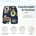 thumbnail image 5 of Balery Sloth with Donuts Mens Swim Trunks Swim Shorts for Men Quick Dry Inseam Beach Shorts with Compression Liner Pocket-X-Large, 5 of 9