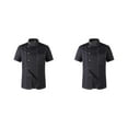 thumbnail image 1 of Maytalsory Convenient And Easy-to-clean Chef Coat Button Must-have For Every Chef Polyester Short Sleeve Chef Chef Jacket black l 2Set, 1 of 6