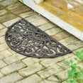 thumbnail image 3 of Sungmor Cast Iron Doormat Vintage Vine Design Large Semicircle Front Non-Slip Door Mat, Shoe Scraper,28" x 14.8" x 0.8", 1 Count, 3 of 8