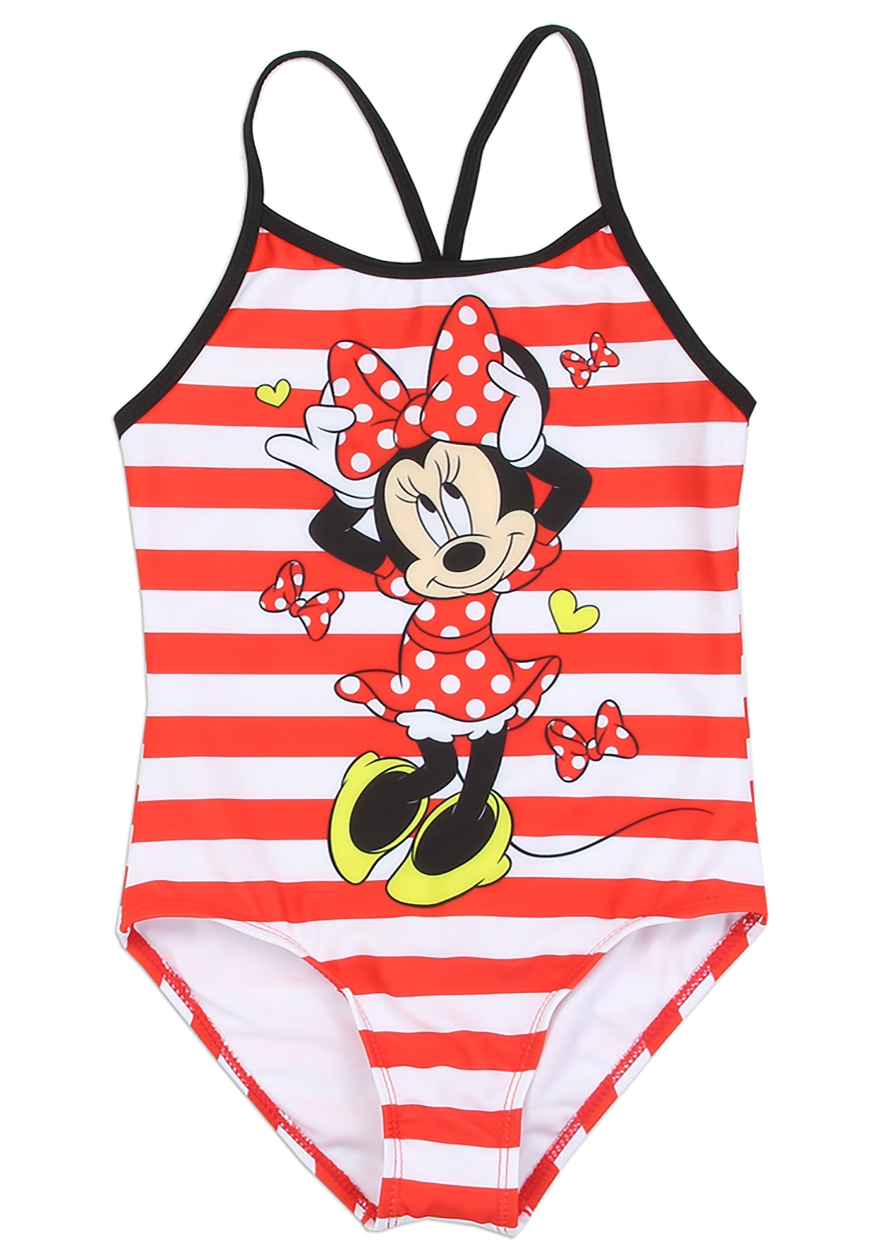 Girls Toddlers One Piece Swimsuit Tutu Swimwear 2-6Y Bath Striped Minnie Mouse 