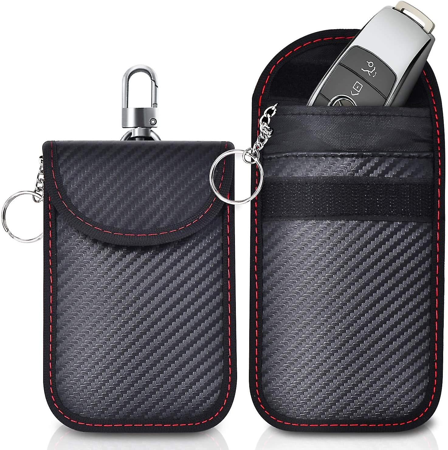 Lot De 2 Sacs Faraday Pour Clés De Voiture Et Téléphone - Blocage Signal RFID - 8.3x4.3 Pouces - Étanche - 11