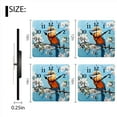 thumbnail image 3 of Square Wall Clock,Kingfisher Bird Sitting On Cherry Blossom Branch,Silent Non-Ticking Wall Clock Decor for Home Office Kitchen Living Room Bedroom(14inch), 3 of 4