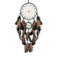thumbnail image 3 of YaoZQ Handmade Dream Catcher, Spiritual Charm Series, Brown Black Spotted Feather Style, Glow Bead Wall Decor, 26 in, 3 of 7