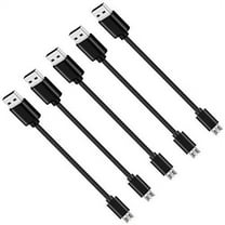 Short Micro to USB A Cable Nylon Braided 5 Pack (Black)
