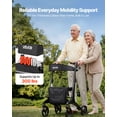 thumbnail image 2 of VEVOR Déambulateur à Roulettes avec Siège pour Aînés, Déambulateur à Roulettes Pliable et Léger, Aide à la Mobilité et à la Marche en Fibre de Carbone avec Roues en PVC Plein de 8 Pouces et Poignée Ajustable - Supporte jusqu'à 300 Lb, 2 of 9