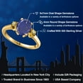 thumbnail image 2 of Gem Stone King 18K Yellow Gold Plated Silver Blue Lapis and Yellow Citrine Engagement Ring for Women | 2.51 Cttw | Oval 9X7MM | Gemstone Birthstone | Size 5, 2 of 6