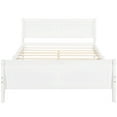 thumbnail image 5 of Llinc Store Modern Queen Size Wood Platform Bed with Headboard and Wooden Slat Support, White, 5 of 10