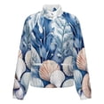 thumbnail image 5 of Jackets for Women Winter Coat Jackets Flannel Stand Collar Jacket(Oceanic Shell Art Print,Size:S-4XL), 5 of 7