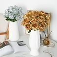 thumbnail image 4 of Black Flower Artificial Roses Flowers, Realistic Blossom Roses Real Touch Silk Rose Single Fake Flower Long Stem Bouquets for Home Decor Wedding Party Ceremony Funeral (10Pcs, Black), 4 of 5