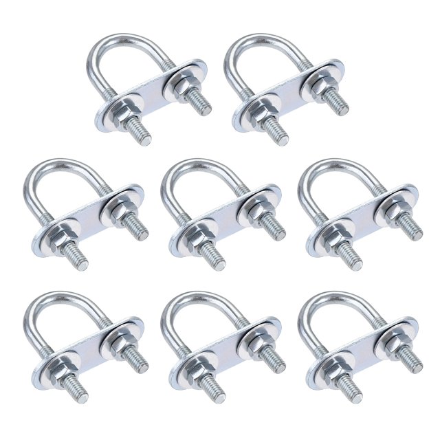 Uxcell U-Bolt redondo de acero M6 de 20mm de ancho interior y 50mm de longitud, 8 juegos