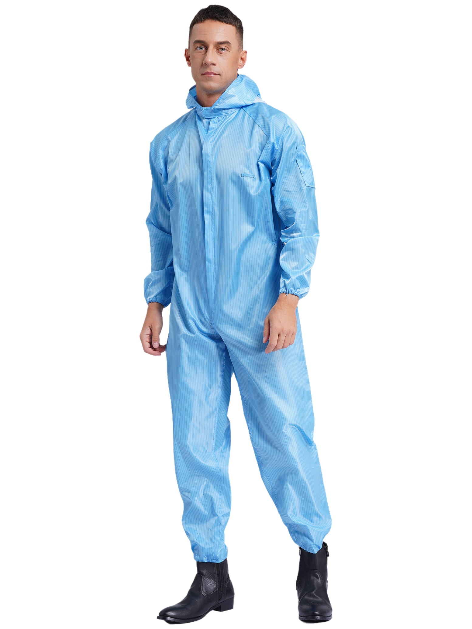 Haitryli Mens Anti-Static Bodysuit Coverall Zip Up Jumpsuit Spray