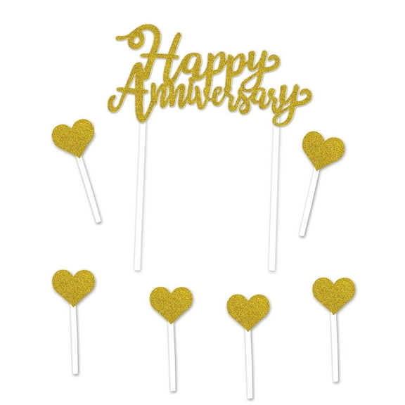 Happy Anniversary Cake Topper - 1 Pc